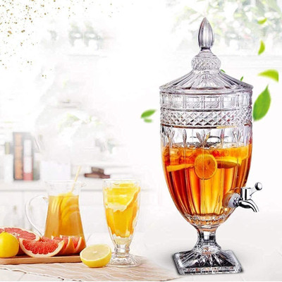 riddhi traders Piece Mason Jar Beverage Drink Dispenser 2 Litre Glass Pitcher with tap Bottom Loading Water Dispenser