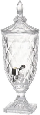 VVSS Jar Beverage Drink Dispenser 2 Litre Glass Pitcher with tap/Spigot and lid Bottom Loading Water Dispenser