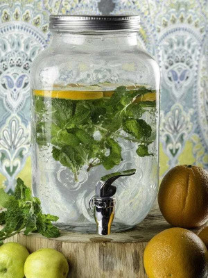 SMILERY Glass Juice Dispenser - Water Pitcher for Detox Water - Mason Jar Bottom Loading Water Dispenser