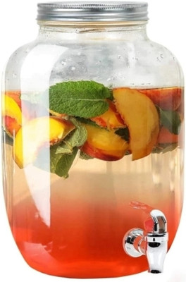 Armin 3.5 L Glass Juice Dispenser Detox Water Mason Jar Bottom Loading Water Dispenser