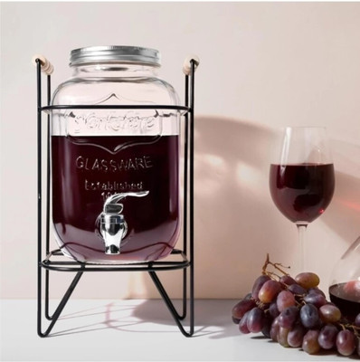 Sarsawal juice Mason Jar Glass 5000ML With stand Bottom Loading Water Dispenser