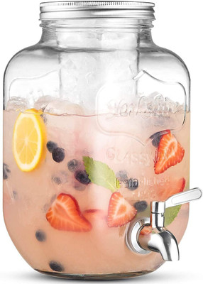 Kriti Traders Glass Water Beverage Dispenser 5liter with Stand Bottom Loading Water Dispenser