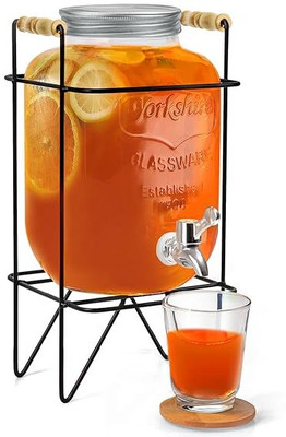 Kriti Traders 4 Litre Glass Water Dispenser with Stand | Counter Table Top Juice Infused Beer Bottled Water Dispenser