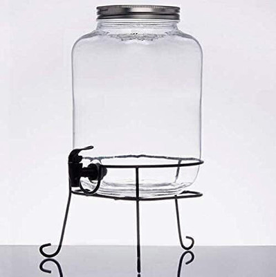 merdwal Glassware Mason Jar, Juice, Water Trendy Beverage Dispenser with Stand Bottom Loading Water Dispenser