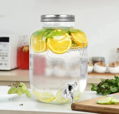 SBPNN Glass Cold Water Mason Jar Dispenser Mason Jar Glass Pitcher with tap 5 Lit Bottom Loading Water Dispenser