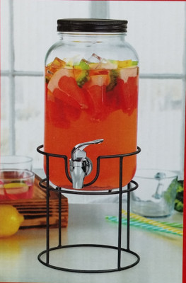 PKMSHO (H7014 0301)4 Liter Glass Dispenser with tap and Black Stand Bottom Loading Water Dispenser