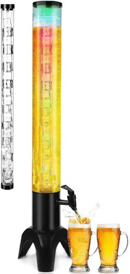 RAYCRAFT 3L Beer Tower Dispenser with Ice Tube Tabletop Beer Dispenser Bottom Loading Water Dispenser