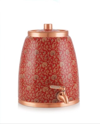 Corporate Overseas 8 LITRE RED FLOWER COPPER CONTAINER,COPPER POT,COPPER TANK,COPPER WATER Bottom Loading Water Dispenser