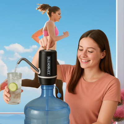 Blend Buzz Compact USB Portable Pump for Office Use Safe Material Bottled Water Dispenser
