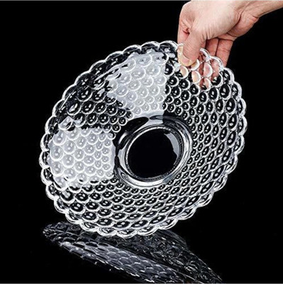 Kushmi Transparent crystal glass Bubble fruit bowl plate tray 24.5cm Bottom Loading Water Dispenser
