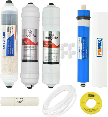 Filmax by Orvino 80 GPD RO Service Kit with Membrane, Mineral ,Carbon & Sediment Filter Solid Filter Cartridge(5, Pack of 12)