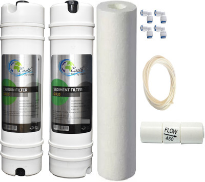 Earth ro system Gold Filter Set Carbon & Sediment, PP spun Suitable for All RO Water Purifier Solid Filter Cartridge(0.5, Pack of 9)
