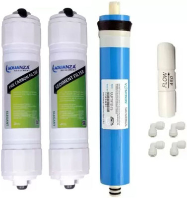 AQUANZA Sediment and Carbon Filter Cartridges with 80 GPD membrane RO service kit Solid Filter Cartridge(0.5, Pack of 5)