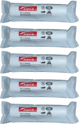PURE EAU 5 Pcs of 10 Inch 5 Micron Spun Filter for Ro Purifiers Solid Filter Cartridge(0.5, Pack of 5)