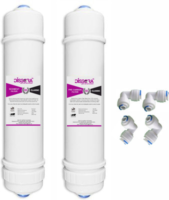 Dissora Classic 10 Inch Inline Sediment and Pre Activated Carbon Filter Cartridge Set Solid Filter Cartridge(5 Micron, Pack of 1)