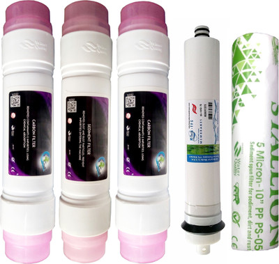 Earth Ro System RO service Kit with Earth Inline set, White -75 GPD Solid Filter Cartridge(0.005, Pack of 5)