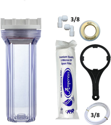 AMPEREUS Transparent Bowl 3/8 Single spun Solid Filter Cartridge(0.05, Pack of 8)