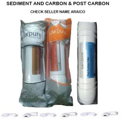 araico LEXPURE CARBON & SEDIMENT & POST CARBON FILTER GENUINE Media Filter Cartridge(0.05, Pack of 3)