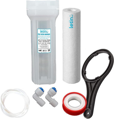 Letino Transparent Pre-Filter housing Service kit with 1 Spun for RO Water Purifiers Solid Filter Cartridge(0.05, Pack of 1)