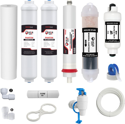 Vostok by Ocean Drop 19 pc 1 Year Complate Service Set For Reverse Osmosis Filters Solid Filter Cartridge(0.005, Pack of 19)