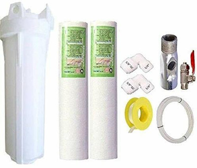 SK STORE Plastic Prefilter Housing Set with 2 Spun Filter Inlet Ball Valve RO Purifier Solid Filter Cartridge(5, Pack of 1)