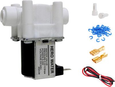 OceansDrop Copper Electric Solenoid Valve 1/4 in Quick Connector Normally Closed Solid Filter Cartridge(0.005, Pack of 1)