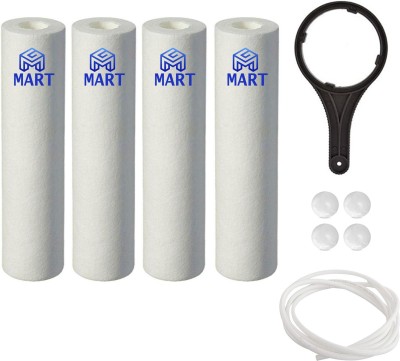 MG MART 4 PP Spun Filter+1 Spanner+4 Antiscalant balls+2 mtr Pipe Ro Water Purifier Solid Filter Cartridge(0.5, Pack of 7)