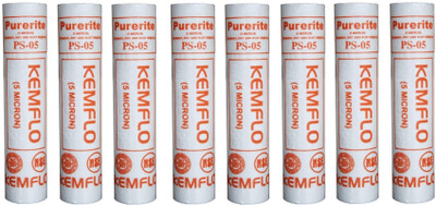 DPW Kemflow Spun Filter PP- 10inch Compatible for all Domestic Purifier(PACK OF 8) Solid Filter Cartridge(0.005, Pack of 8)