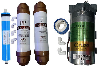 SUPREME WATER SOULUTION by CROUZ GOLD 100 GPD PUMP VONTRON 80 GPD MEMBREN NEXUS INLINE ro service kit Solid Filter Cartridge(5, Pack of 11)