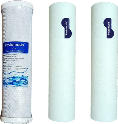 Pestomosis Undersink CTO Filter and Spun filter set Solid Filter Cartridge(5, Pack of 3)