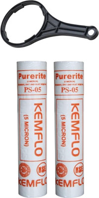 Kemflow Spun Filter 10 Inch 80gm with Free Spanner | RO Filter Kit Solid Filter Cartridge(5, Pack of 1)