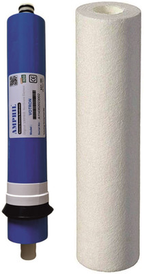 Vontron RO Membrane 80 gpd Work Up TO 1500TDS + Spun Filter Cartridge for domestic water systems Service Solid Filter Cartridge(0.5, Pack of 2)
