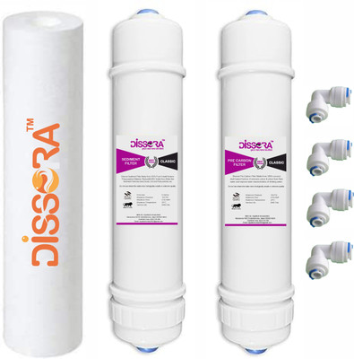 Dissora Classic 10” Inline Pre Carbon Sediment PP Spun Filter Set for RO Water Purifier Solid Filter Cartridge(5 Micron, Pack of 1)