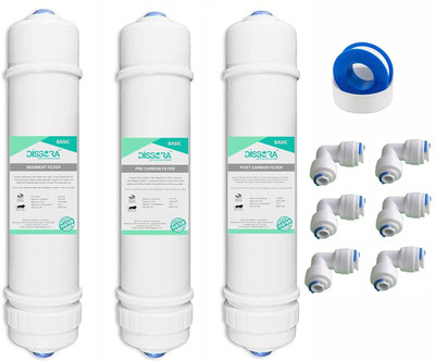 CARE N MADE 10 Inch Inline Pre Carbon, Post Carbon and Sediment Filter Cartridge Set Solid Filter Cartridge(5, Pack of 1)