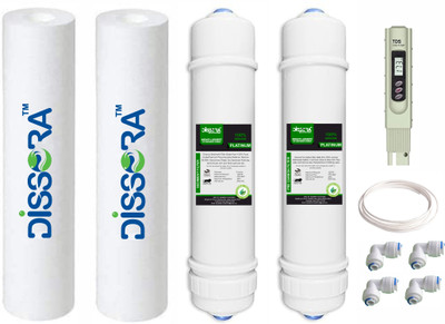 Dissora Platinum 10” Inline Sediment Pre Carbon PP Spun Filter Set for RO Water Purifier Solid Filter Cartridge(5 Micron, Pack of 1)