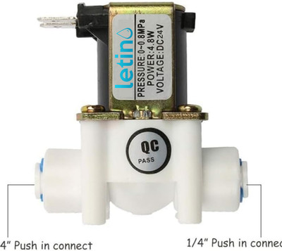 Letino Hero Water Solenoid Valve 24V DC SV for RO Water Purifier Solid Filter Cartridge(0.5, Pack of 1)