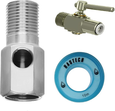 Aameria RO Connector SS Inlet Valve Set 1/4 Inch(PL4) RO Diverter Valve with Teflon Tape Media Filter Cartridge(3, Pack of 1)