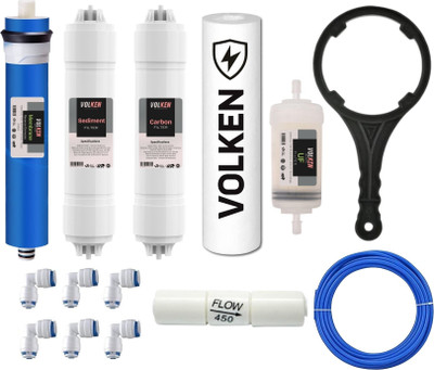 VOLKEN by VOLKEN FULL RO KIT WITH 100 GPD MEMBURANE FILTER Solid Filter Cartridge(0.5, Pack of 14)