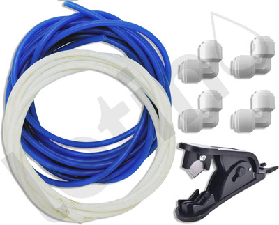 Letino Water Purifier Virgin Ro 5 Meter White, Blue Pipe with 4pc 1/4 Lbow Connectors Solid Filter Cartridge(0.5, Pack of 1)