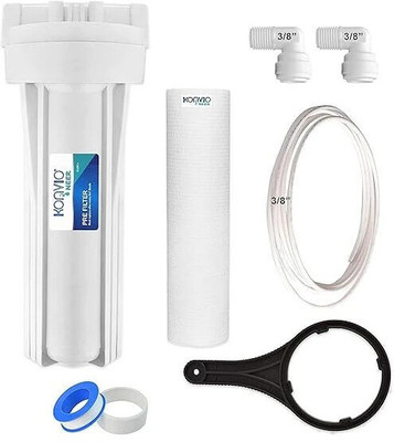 konvio neer RO Pre Filter Kit with Housing, 10'' Spun & 3/8'' Elbow Solid Filter Cartridge(0.5, Pack of 3)