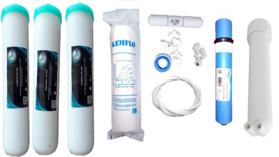 Earth Ro System 1 Year earth100 gpd membrane and RO service Kit with Jacco Inline set Solid Filter Cartridge(0.5, Pack of 10)