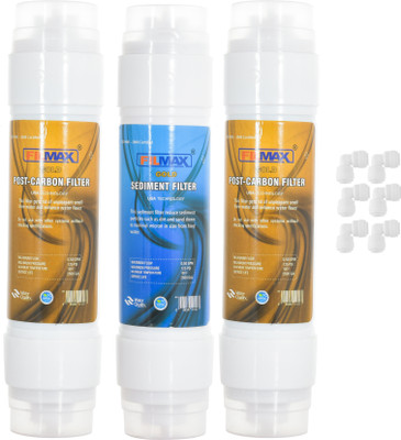 Filmax Pre & Post Carbon & Sediment Filter Set with elbow for all Water Purifier Solid Filter Cartridge(5, Pack of 9)