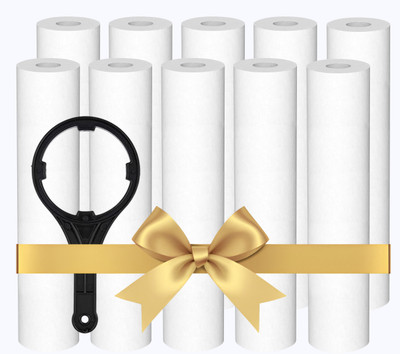 OceanDrop 5 Micron 10-inch PP Spun Filter Candle,Spanner(10_PACK) Solid Filter Cartridge(0.05, Pack of 10)