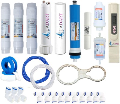 AquaDart RO Service kit of membrane & filter for All Type Of Water Purifier (RO Membrane Inline+TDS Meter+UF+Mineral+Housing) And Connectors Solid Filter Cartridge(0.3, Pack of 27)