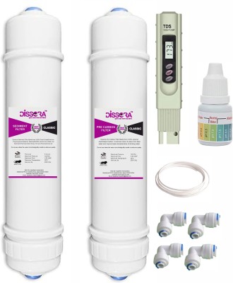 Dissora Classic 10” Inline Pre Activate Carbon Sediment Filter Cartridge & TDS Meter Set Solid Filter Cartridge(5 Micron, Pack of 1)