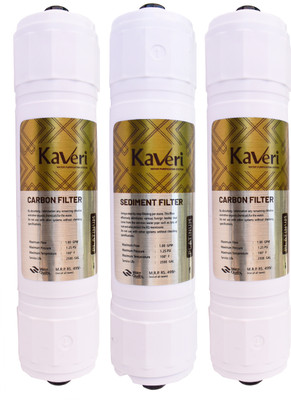 Kaveri 10 Inch Inline Set Suitable for All RO Water Purifier Solid Filter Cartridge(.5, Pack of 3)