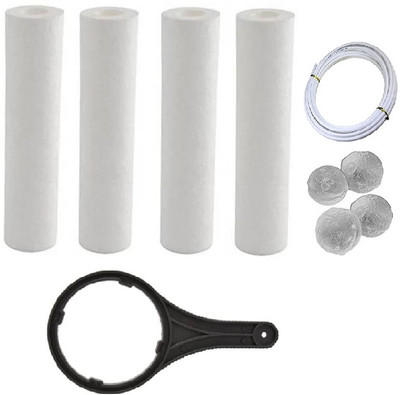 KRPLUS 10 Inch Spun Filter 4 Pcs + Spanner Key + 4 Antiscalant Balls + 3 mtr RO Pipe Solid Filter Cartridge(5, Pack of 10) KRPLUS 10 Inch Spun Filter 4 Pcs + Spanner Key + 4 Antiscalant Balls + 3 mtr RO Pipe Solid Filter Cartridge(5, Pack of 10)