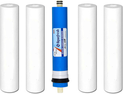 A.D. Aquafresh 80 GPD RO Membrane and 10 Inch PP Spun Filter with High 2000 TDS Solid Filter Cartridge(0.5, Pack of 5)