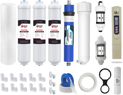 OceansDrop All-in-One RO Service Kit With 80GPD Membrane Complete Set of 26 item Filters. Solid Filter Cartridge(0.005, Pack of 26)