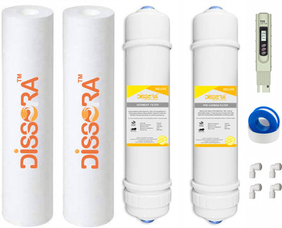 Dissora Deluxe PP Spun Filter Set 10” Inline Pre Carbon Sediment for RO Water Purifier Solid Filter Cartridge(5 Micron, Pack of 4)